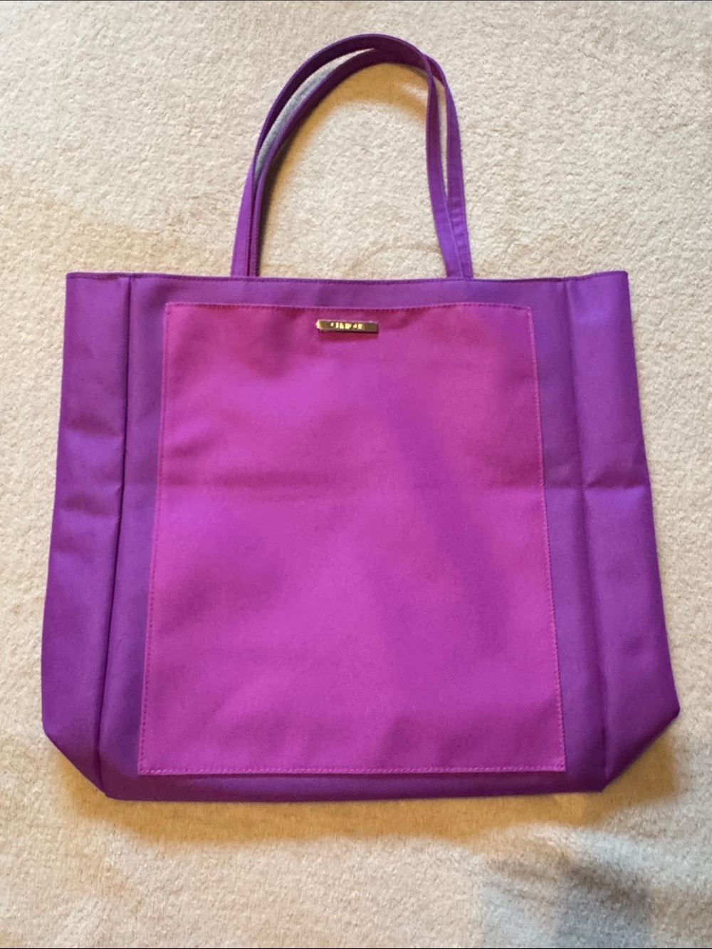 Clinique Limited Edition Two-Tone Purple Lined Tote Bag